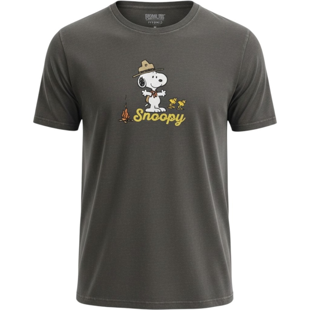 Peanuts Snoopy Beagle Scout Ready For Adventure Graphic T-Shirt Gray XL